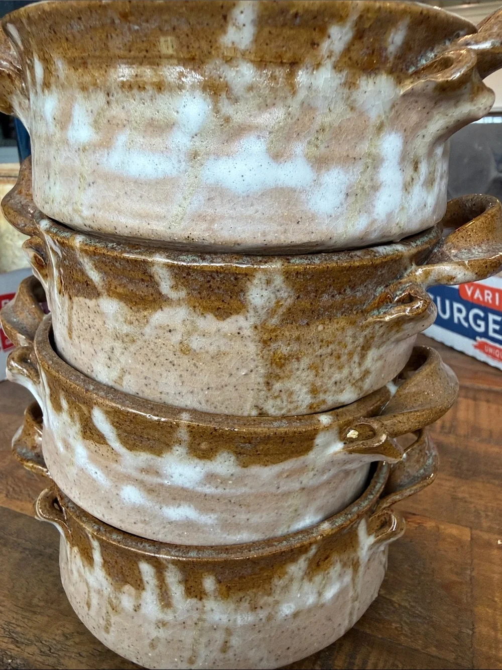 Linda Kirkwood Smith Studio Art Pottery Bowls signed Boho Art Handmade 4